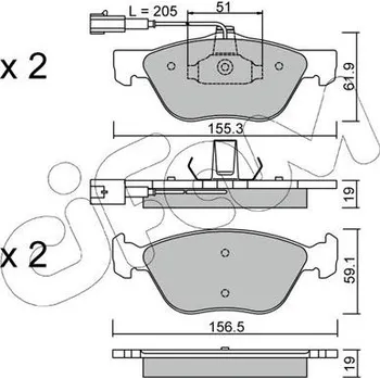 Auto-moto Sada brzdových destiček, kotoučová brzda CIFAM 822-083-1