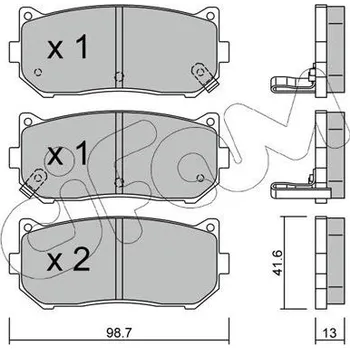 Brzdová destička Sada brzdových destiček, kotoučová brzda CIFAM 822-372-0