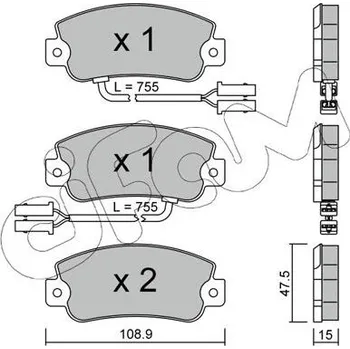 Auto-moto Sada brzdových destiček, kotoučová brzda CIFAM 822-104-1