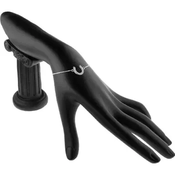 Náramek Řetízek na ruku ze stříbra 925 - podkova s čirými zirkony