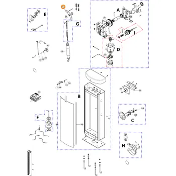 Pohon brány Nice PMD0937.4610 oboustranné pružinové rameno SIGNO6