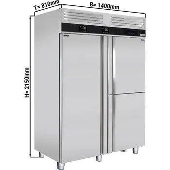 Lednice G.Gastro Kombinace lednice a mrazáku - 1,4 x 0,81 m - 1400L - se 3 dveřmi