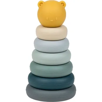 Motolékárnička NATTOU Hračka stohovací pyramida silikonová Green 16 cm