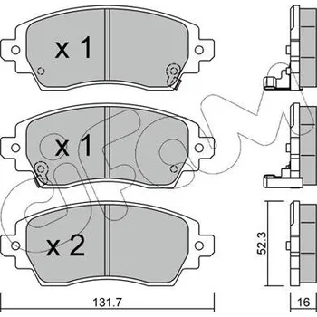 Brzdová destička Sada brzdových destiček, kotoučová brzda CIFAM 822-750-0