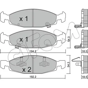 Brzdová destička Sada brzdových destiček, kotoučová brzda CIFAM 822-525-0