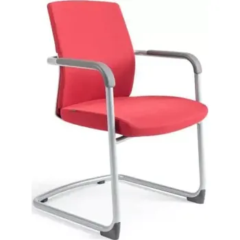Jednací židle JCON WHITE - červená 202 - SLEVA 3% s kodem radost25