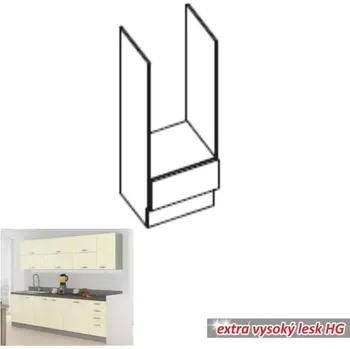 Kuchyňská linka Kuchyňská skříňka PRADO 60 DG BB - krémová - SLEVA 3% s kodem radost25