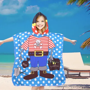 Dětské pončo PIRÁT A POKLAD modré 60 x 90 cm 60 x 90 cm