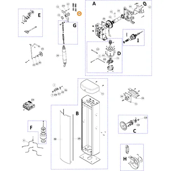 Pohon brány Nice V12X50.5102 šroub 12x50