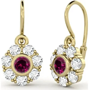 Šperk Couple, Dětské náušnice Pomněnka, žluté zlato se zirkony, 585-66-3-0212.0Z00.0.00.104.14