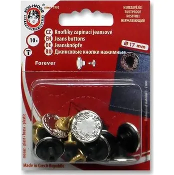 Knoflík Knoflík riflový FOREVER vel. 7 (17mm) varianta nikl
