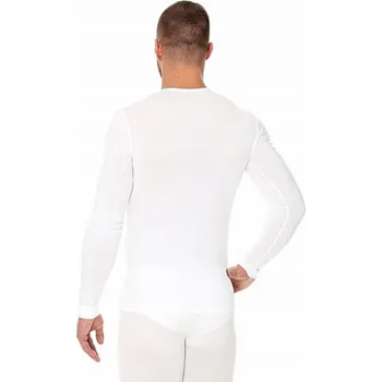Pánské oblečení Brubeck LS01120A Pánské tričko s dlouhým rukávem bílé COMFORT COTTON S