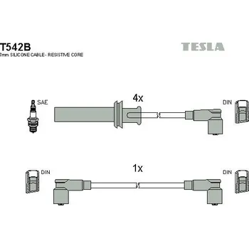 Autoelektrika Sada kabelů pro zapalování TESLA T542B