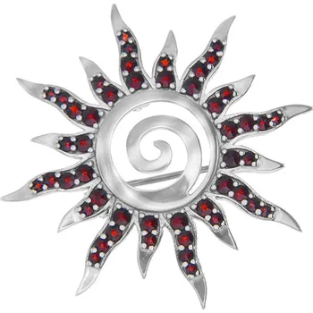 Brož Český granát brož stříbrná 150749