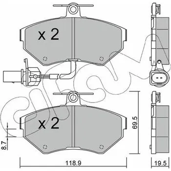 Auto-moto Sada brzdových destiček, kotoučová brzda CIFAM 822-215-2