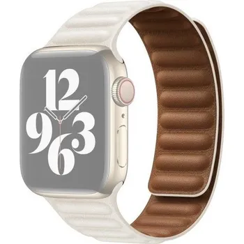 Řemínek na hodinky Řemínek kožený tah pro Apple Watch 42mm / 41mm / 40mm / 38mm - krémový