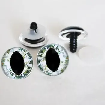 Bezpečnostní očka hadí 3D olivová 14mm (Bezpečnostní očka 3D hadí olivová 14mm)