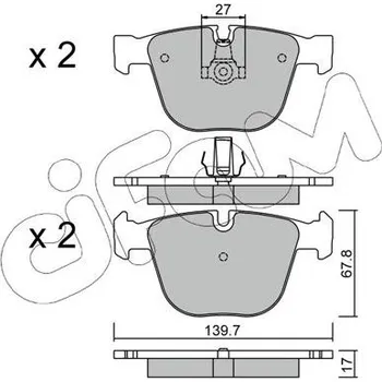 Brzdová destička Sada brzdových destiček, kotoučová brzda CIFAM 822-773-9