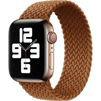 Řemínek na hodinky Nylonový řemínek s copánkovým vzorem pro Apple Watch Ultra 49mm / 46mm / 45mm / 44mm / 42mm - L - hnědý