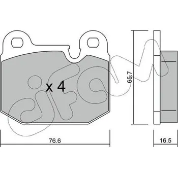 Brzdový systém Sada brzdových destiček, kotoučová brzda CIFAM 822-027-0