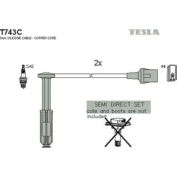 Zapalovací kabel Sada kabelů pro zapalování TESLA T743C