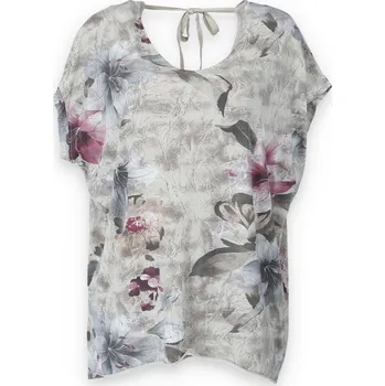 Dámské tričko Halenka s potiskem 7140 Itálie barva: béžová, velikost: Univerzální-jedna velikost