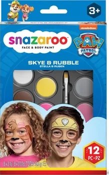 Speciální výtvarná barva Snazaroo Sada obličejových barev Tlapková patrola Skye a Rubble 8x 2,1 g