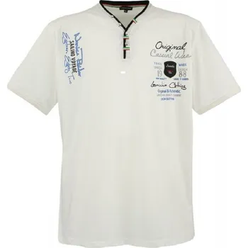 Pánské tričko LAVECCHIA tričko pánské 2042 nadměrná velikost 8XL krémová bílá