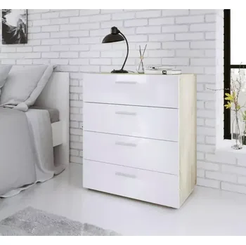 Komoda Komoda Pedro 501 oak/bílý lesk - SLEVA 3% s kodem radost25