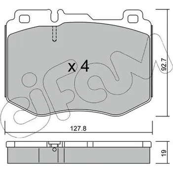 Auto-moto Sada brzdových destiček, kotoučová brzda CIFAM 822-1019-0