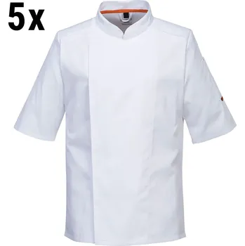 Gastro oděv G.Gastro (5 pieces) MeshAir Pro Short Sleeve Chef Jacket – Men's - Slim Fit - White - Size S