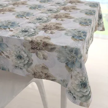 ubrus Dekorační čtvercový ubrus PML-052 Tyrkysové květy s orientálními kruhy 60x60 cm