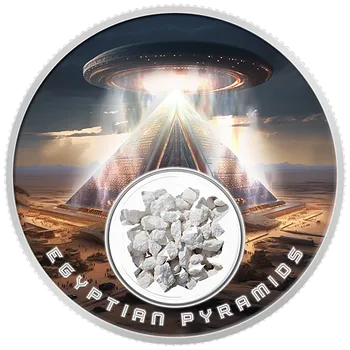 Stříbrná mince Egyptian Pyramids (Egyptské pyramidy) 1oz 2024 (obsahuje egyptský vápenec) Color PROOF