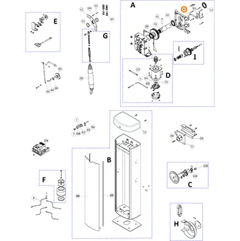 Pohon brány Nice PMD0566R02.4610 vypínací hřídel s vačkou SIGNO
