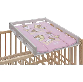 přebalovací pult a komoda Přebalovací pult OGY Scarlett na postýlku - šedý - s přebalovací podložkou Galaxy - Růžová