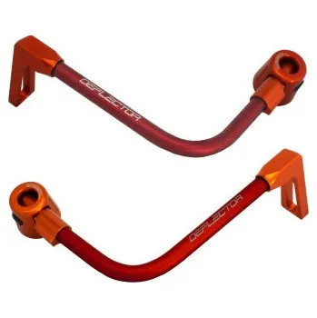 Lever guard ACCOSSATO with red hose and joint right + left , aluminium DE003-021-TP-12