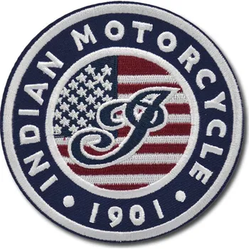 Nášivka Moto nášivka Indian Motorcycle US flag blue 9 cm
