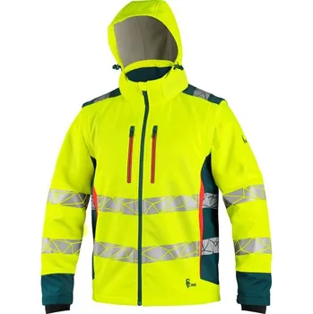 pracovní bunda Bunda CXS BEDFORD, výstražná, pánská, softshell, žluto-petrolová, vel. XL