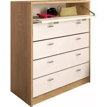 Botník Pětiřadý botník VIVAT NEW TYP 4 - dub sonoma / bílá - SLEVA 3% s kodem radost25