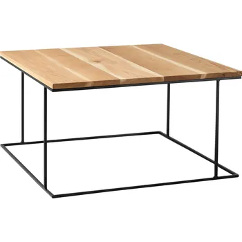 Konferenční stolek Nordic Design Přírodní masivní konferenční stolek Valter s černou podnoží 80x80 cm