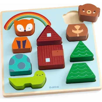 Hračka Puzzle & stavebnice 2v1 - Zvířátka pod duhou