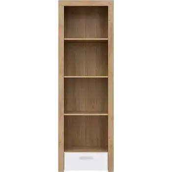 Obývací stěna Regál Balder REG1S - Dub riviéra/bílý lesk - SLEVA 3% s kodem radost25