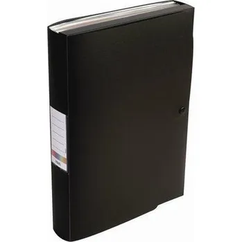 Archivační box Aktovka s přihrádkami "Rainbow Class", černá, 12 částí, 2 kapsy, PP, VIQUEL