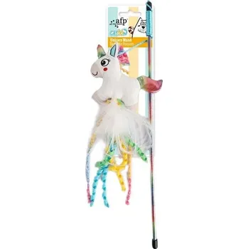 Hračka pro kočku Hračka pro kočky AFP - Catoon škádlítko s jednorožcem a šantou 2,5x13,5x137cm