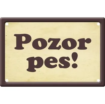 Domovní cedule Plechová informativní psí cedule, Pozor pes