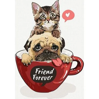 Set školních potřeb Malowanie po numerach-Przyjaciele na zawsze 30x40