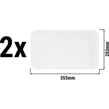 Talíř G.Gastro (2 kusy) SELTMANN WEIDEN | Obdélníkový kávový talíř - 350 x 200 mm - Bílý