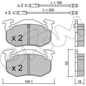 Brzdová destička Sada brzdových destiček, kotoučová brzda CIFAM 822-036-0