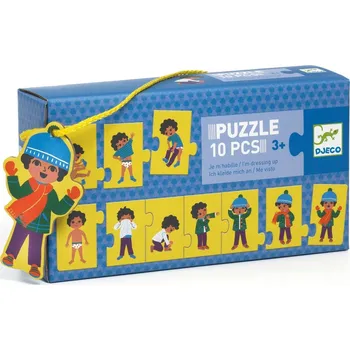 Dřevěná hračka Puzzle - Učím se oblékat - 10 ks