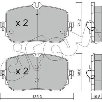 Auto-moto Sada brzdových destiček, kotoučová brzda CIFAM 822-1268-0